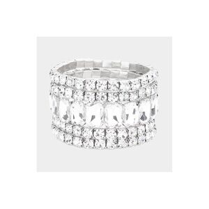 Elegant Silver Crystal Bracelets